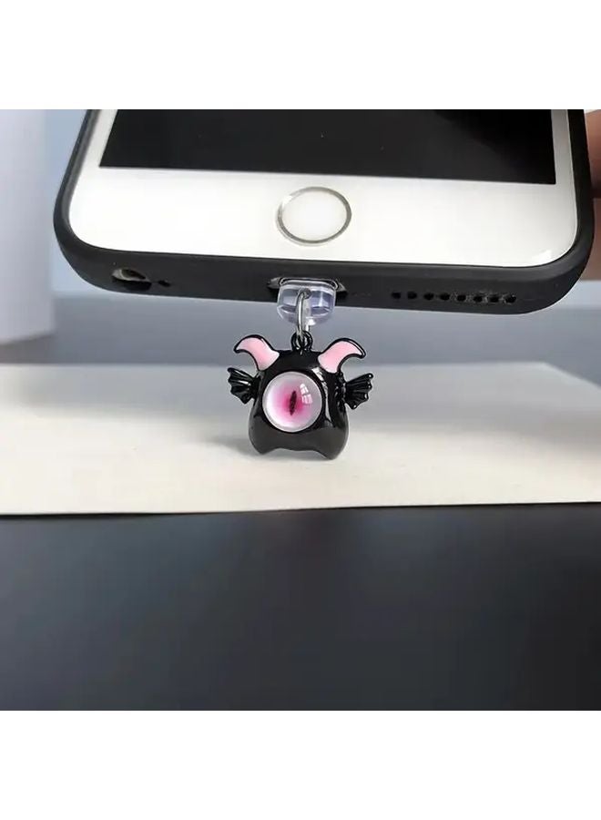 Black 3D Imp Phone Dust Plug Charm For Type C Devices - Image 2